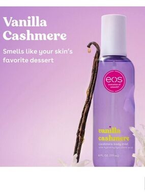 eos Vanilla Cashmere Body Mist with hydrating hyaluronic acid